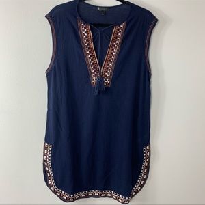 J.Crew Tunic Tank Dress Embroidered sz S